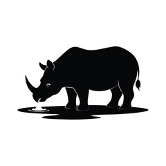 rhino on white vector Illustration