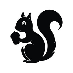 squirrel with nut vector Illustration