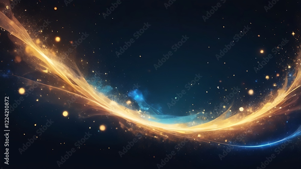 Poster digital abstract background artwork featuring a dynamic wave like pattern with a central, flowing cu