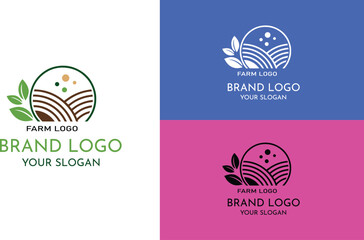 Farm logo icon element and template for company vector.