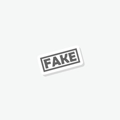 Fake icon sticker isolated on gray background