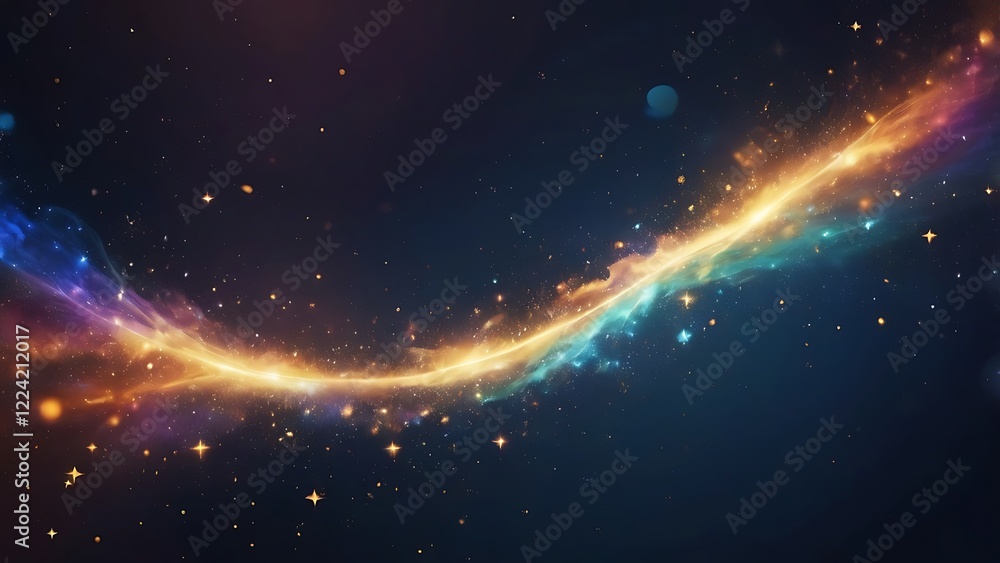 Poster digital abstract background artwork featuring a dynamic wave like pattern with a central, flowing cu