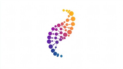 Futuristic Biotechnology Logo with Genetic Microorganism Abstract Color Design