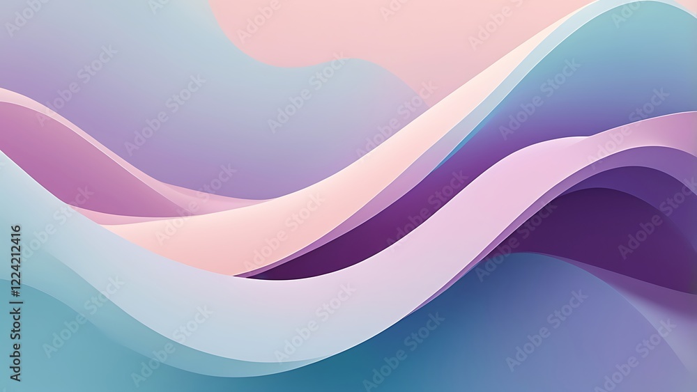 Poster abstract digital illustration vector artwork featuring a smooth gradient of pastel colors with a flo