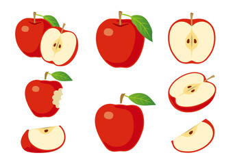りんご　アップル　イラスト　アイコンセット