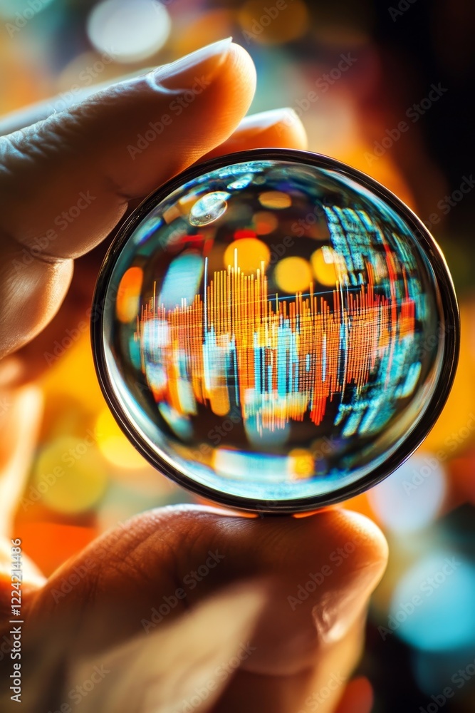 Poster exploring data trends through a crystal clear lens of innovation and insight