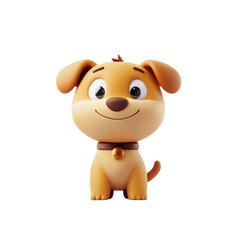 Obraz premium Cute cartoon dog character with friendly expression
