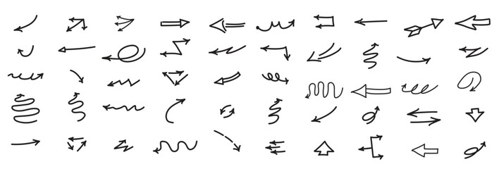 handdrawn arrows vector set with illustration