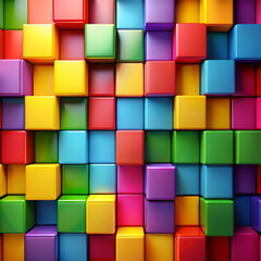 Obraz premium Colorful 3D Cube Pattern. Abstract Geometric Background