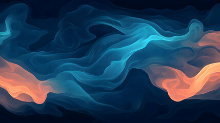 Fototapeta premium Abstract blue and orange wave pattern, digital art, background design, website header