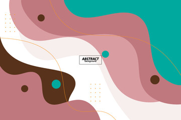 Brown and blue geometric business banner design. Creative banner design with wave and line shape as template. Simple design on white horizontal banner. Vector Eps10