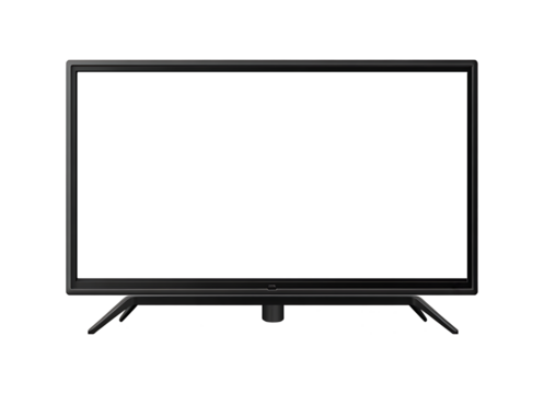 Modern flat screen TV isolated on white background