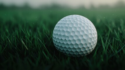 Fototapeta premium Close Up Of Golf Ball On Lush Green Grass