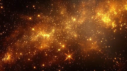 Fototapeta premium gold glitter with gold stars sparkle light , festive dreamy sparkle abstract background