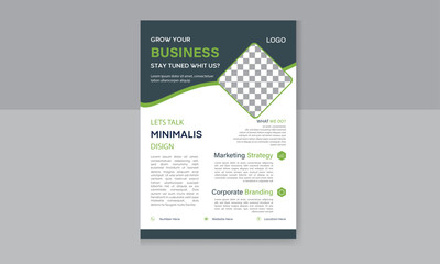 Corporate Modern Business Flyer Template Design. Creative Marketing Solution Flyer. Leaflet presentation, book cover, layout in A4
