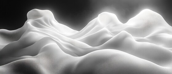 Obraz premium Abstract Black Poster Background with White Wave and Grainy Texture for Monochrome Design