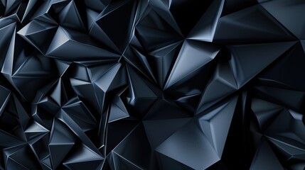 Fototapeta premium Modern, Abstract Black and Dark Blue Background with Geometric Shapes, Line Stripes, Triangles, Angles and a Stunning 3D Effect.