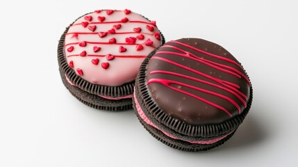 Obraz premium Chocolate Covered Cookies with Decorative Toppings