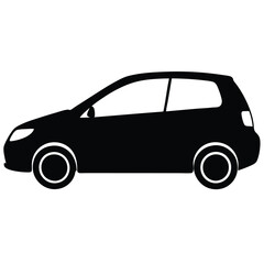 Stylish Hatchback Car Silhouette Vector Design