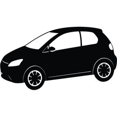Stylish Hatchback Car Silhouette Vector Design