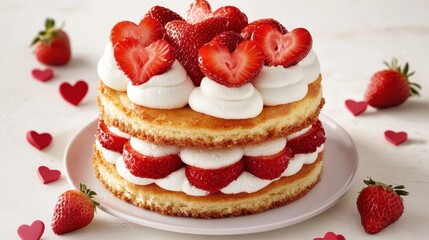 Strawberry Shortcake Layered with Cream and Berries
