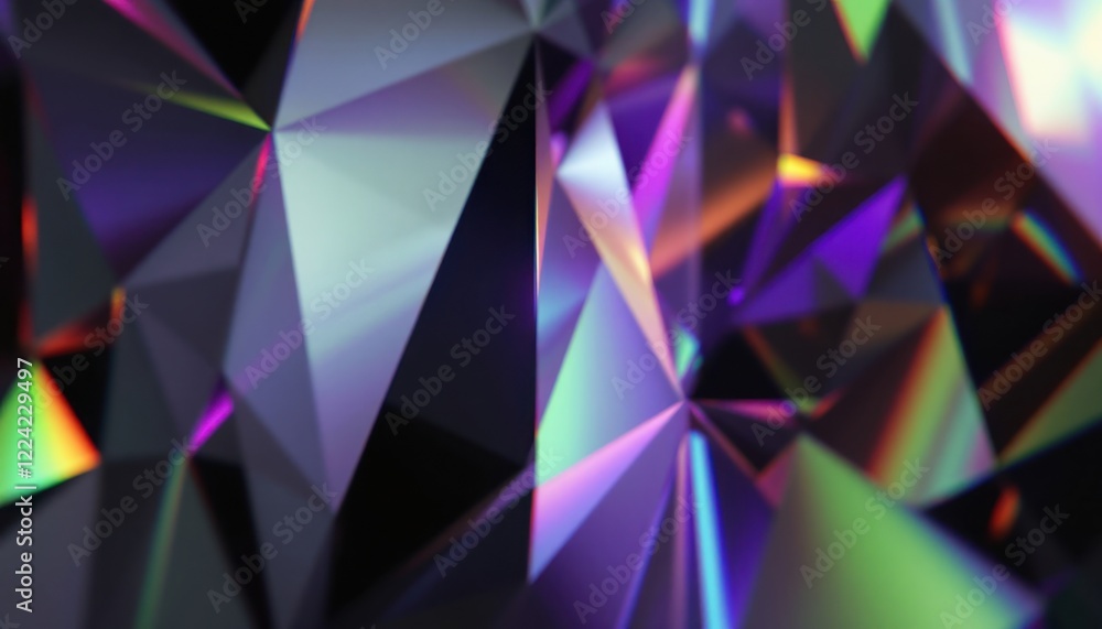 Aufkleber colorful abstract geometric pattern with iridescent gradient reflections
