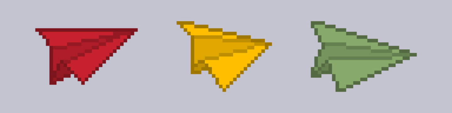 paper plane in pixel art style
