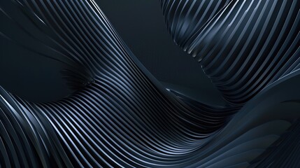 Modern, Abstract Black and Dark Blue Background with Geometric Shapes, Line Stripes, Triangles, Angles and a Stunning 3D Effect.