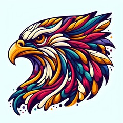 Obraz premium Colorful Eagle Head Art