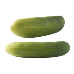 Cucumber Isolated on Transparent Background - Front, Side Views, PNG Format