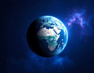Obraz premium Earth Glows Brightly Within a Starry Expanse of Space