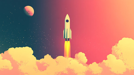 A rocket launching into the sky, symbolizing a bold new frontier1