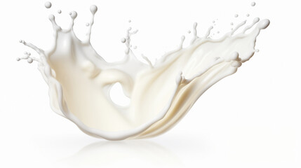 "白い背景に宙に舞うスプラッシュな牛乳のクローズアップ."