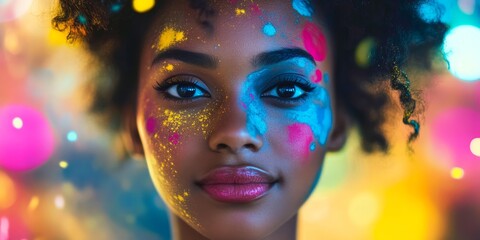 Captivating Portrait of a Vibrant Individual Showcasing Creative Expression and Beauty