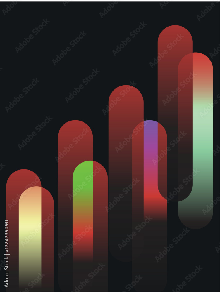 Poster minimal geometric trendy gradient shapes vector background. abstract gradient geometric shape backgr