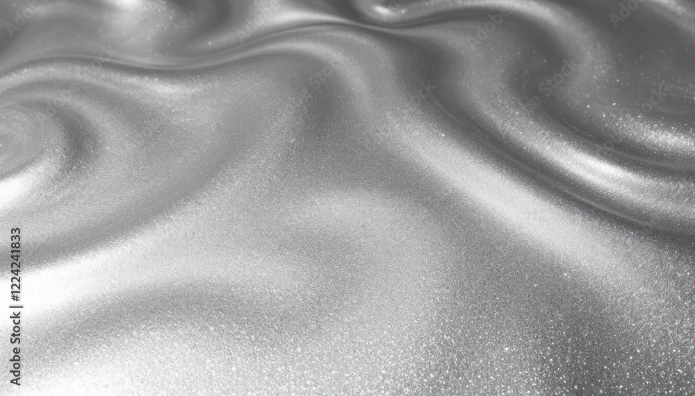 Poster abstract metallic surface with smooth, rippled waves and shiny texture