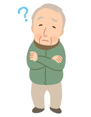 高齢男性　表情ポーズ　シニア　高齢者　後期高齢者