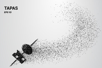 Tapas of particles. Tapas consists of small circles. Vector illustration.