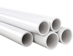 White PVC pipes, industrial material.