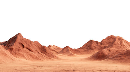 Fototapeta premium Panoramic view of a red desert landscape with mountains.