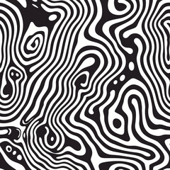 Abstract black and white wavy lines. Modern style. Design. Wallpaper, textile, fabric. Top view