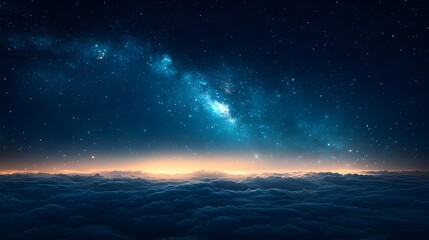 Fototapeta premium A gradient of celestial teal blending into midnight black.