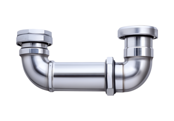 Stainless steel pipe fitting, industrial plumbing component.