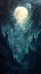 A gradient of celestial teal blending into midnight black.