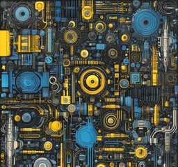 Fototapeta premium Illustration of abstract technology background.