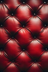 Fototapeta premium Luxurious Red Tufted Leather Texture - High-Quality Upholstery Pattern for Elegant Interior Design and Premium Decor