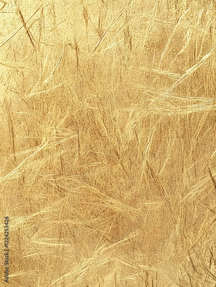 Poster Elegant Gold Foil Textured Background with Intricate Fibrous Details : Generative AI