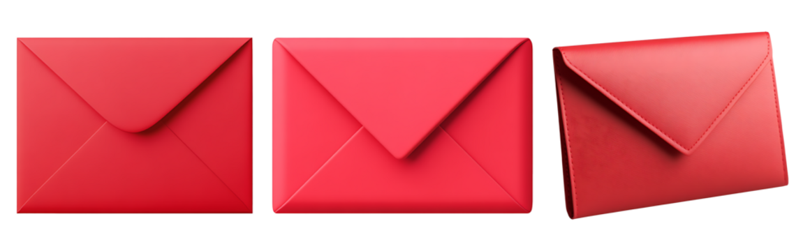 Three red envelopes, different angles.