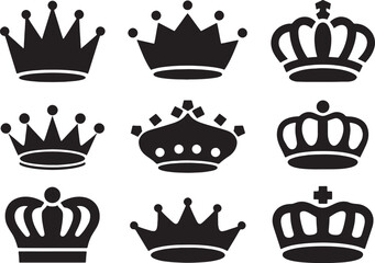 Crown icons set. Crown symbol collection. Vector design illustration