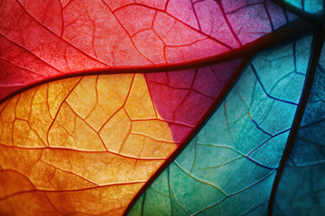 Obraz premium Colorful abstract background with leaf pattern.